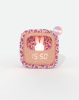 Réveil enfant Billy Clock Pink Leopard MOB, réveil veilleuse avec petit lapin lumineux