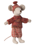Mouse in winter on her skis, Big sister - Rose