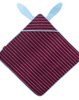 Cotton bath cape 75 x 75cm - Burgundy Rabbit