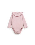 Flamed Ribbed Bodysuit Pink