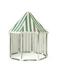 Green striped pavilion tent