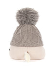 Peluche bonnet à pompon Amuseables Pomilly Jellycat, grise