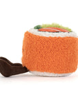 Peluche Amuseables Codhi Californian Roll Jellycat, de profil, avec ses pieds
