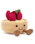 Peluche Amuseables Fleurette Tarte aux Fraises Jellycat, de face, avec ses fraises