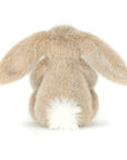 Peluche Oat Flufflet Bunny Jellycat, vue de dos, avec la queue blanche