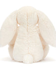 Peluche Blossom Cream Bunny Berry Jellycat, vue de dos, avec la queue ronde