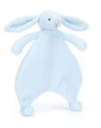 Doudou Bashful Blue Bunny Comforter Jellycat, de face, à plat