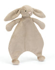 Doudou Bashful Beige Bunny Comforter Jellycat, de face, à plat