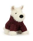 Peluche chien écossais Munro Scottie Dog 'Winter Jumper' Jellycat, crème