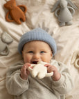 Ourson de dentition Blanc Polaire caoutchouc naturel Moonie, avec le lapin de dentition de la gamme