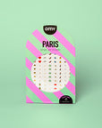 Stickers de nail art Paris fluo OMY, 120 motifs repositionnables, vue d'ensemble