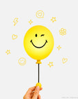 Veilleuse enfant Bubbly Light Smiley World jaune MOB, 3 niveaux de luminosité