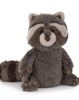 Peluche Trixiwoo Raccoon Jellycat, de face, assis