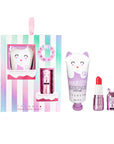 Coffret mains et lèvres enfant Inuwet LiMagic, crème en forme de chat et baume sorbet framboise