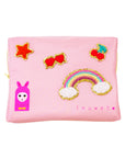Trousse patch rose cerises Inuwet Merry Cherry pour fille, design pop et coloré