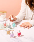 Waterbased Nail Polish Kids Green - Glitter Silver Dreamer