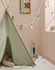 Light green teepee tent