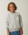 Sweat Durham Light Grey Melange Tumble N Dry, détail de l'imprimé crêpe