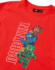 T-shirt Ninjago LEGO® LWTAFFY 622 rouge - imprimé LEGO NINJAGO sur le devant