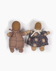 Loupiots - garçon yeux marrons motif à carreaux et fille yeux marrons motif Marguerite réglisse