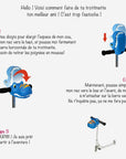 Tête de dinosaure bleu