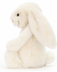 Peluche Bashful Cream Bunny Original Jellycat, de profil, oreille tombante