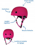 Casque Rose Framboise Brillant - Lumière LED Intégrée