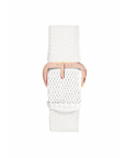 White Braided Single Bracelet Rose Gold Buckle