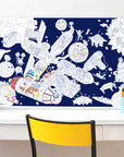 Giant Coloring Poster - Space Station + 6 Glow-in-the-Dark Stickers