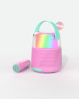 Enceinte karaoké lumineuse rose KS-80 MOB, enceinte lumineuse avec micro sans fil