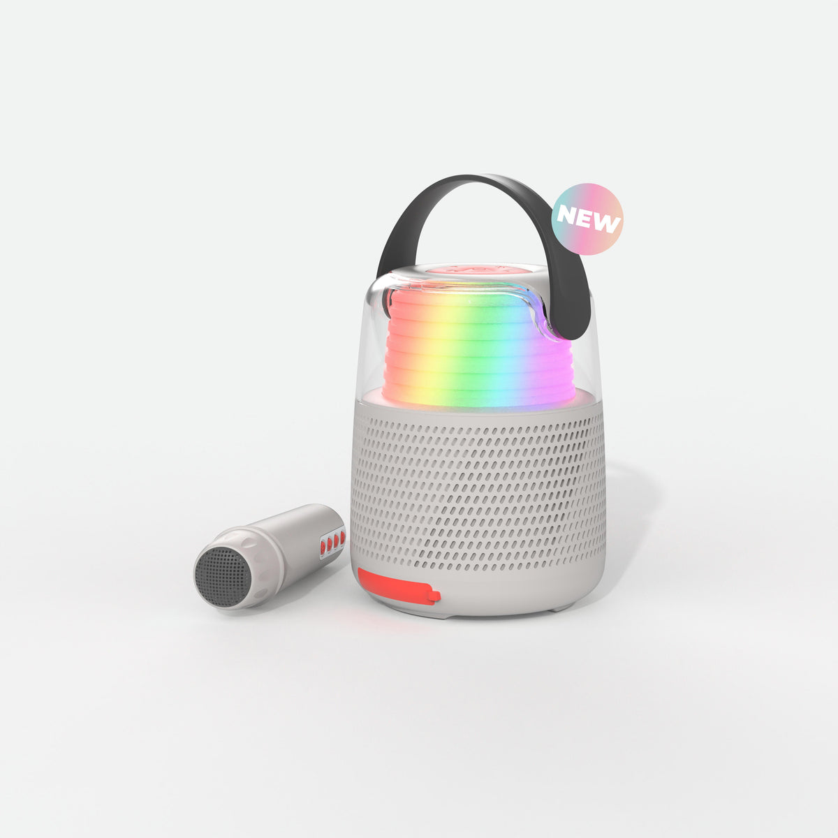 Enceinte karaoké lumineuse grise KS-80 MOB, enceinte lumineuse avec micro sans fil