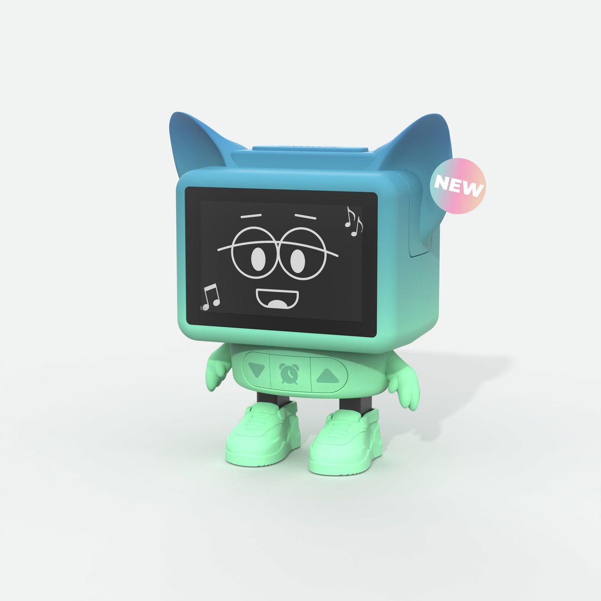 Réveil enfant bleu qui danse Dancing Clock MOB, écran LCD animé