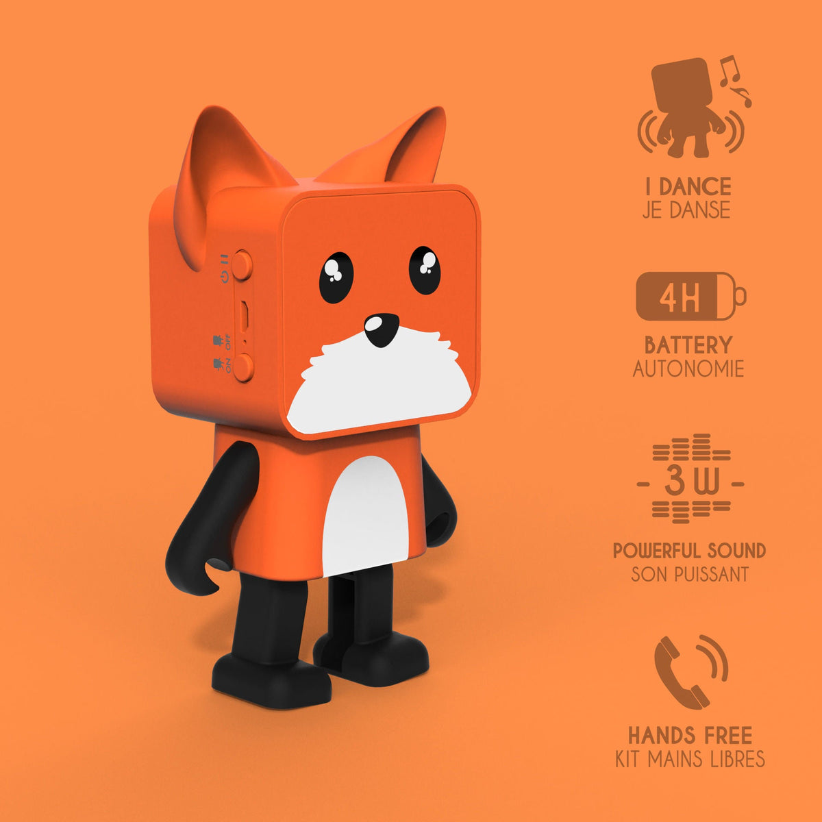 Dancing Animal Fox MOB, mode stéréo avec deux enceintes