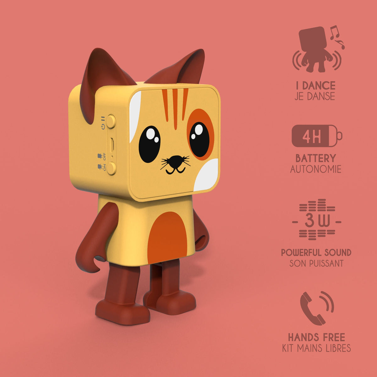 Dancing Animal Cat MOB, kit mains libres pour les appels
