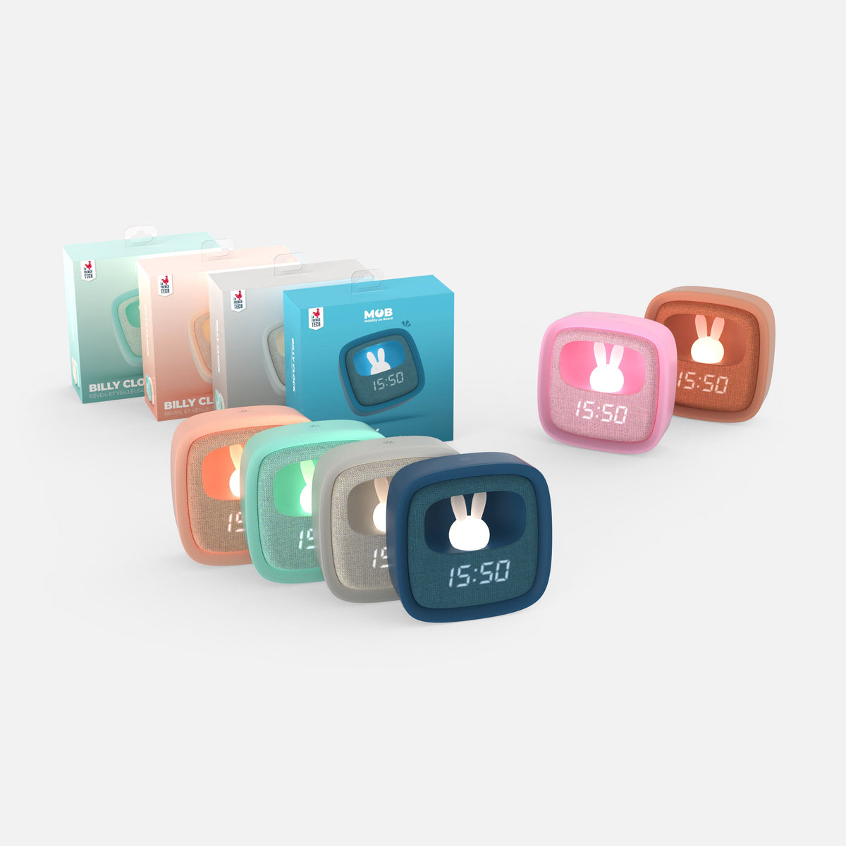 Billy Clock chocolat MOB, luminosité réglable d'un geste tactile