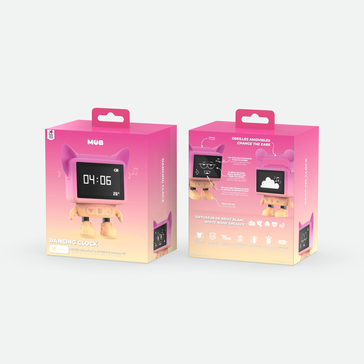 Réveil enfant rose qui danse Dancing Clock MOB, vue 7
