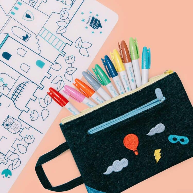 Boîte de 10 feutres effaçables sur silicone