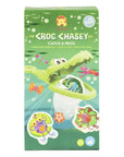 Boîte du jouet de bain Croc Chasey Catch a Frog Tiger Tribe, crocodile vert et grenouilles flottantes pour enfant