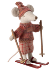 Mouse in winter on her skis, Big sister - Rose