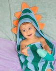 Cotton bath cape 75 x 75cm - Lagoon Dino