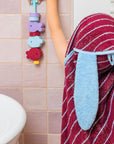 Cotton bath cape 75 x 75cm - Burgundy Rabbit
