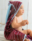 Cotton bath cape 75 x 75cm - Burgundy Rabbit