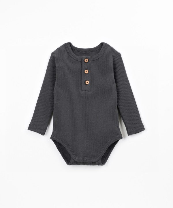 Body Côtelé Play Up coloris Scissor gris, coton et modal
