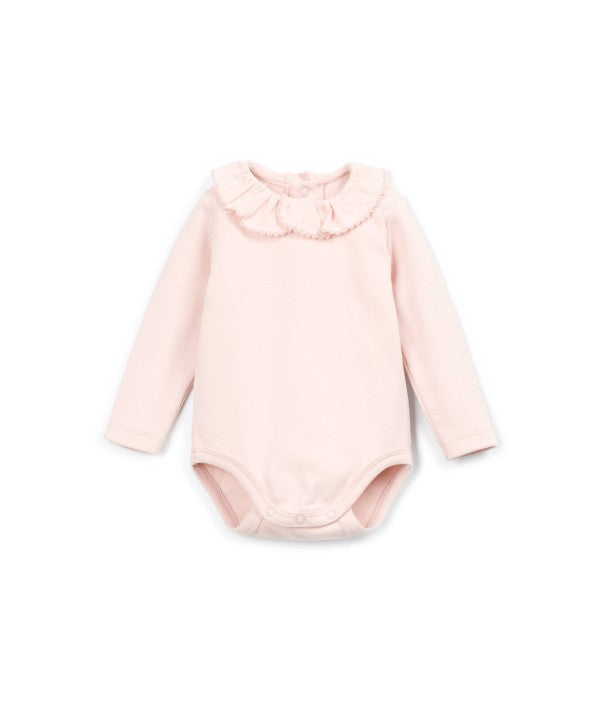 Body Côtelé Play Up coloris Embroidery rose pâle, coton et coton recyclé