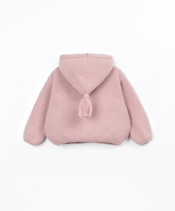 Manteau tricoté Beira Play Up pour nouveau-né, boutons en coco et maille de laine recyclée