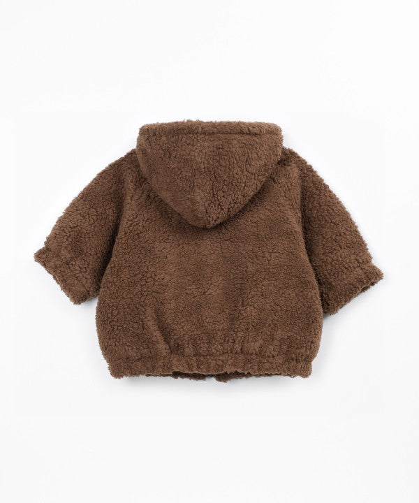 Manteau Tufting Play Up marron, doublure en jersey, deux poches, poignets élastiques