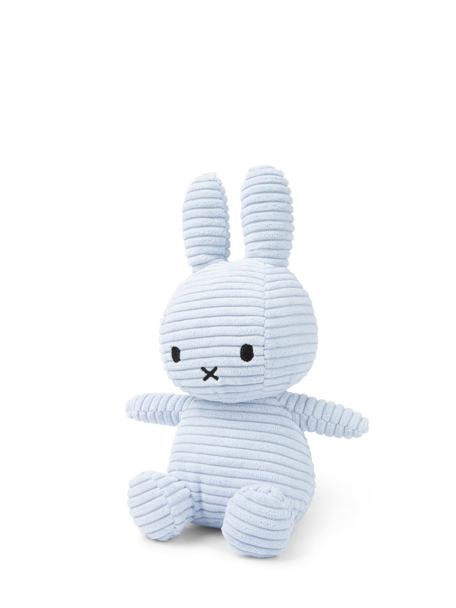 Peluche Miffy Bon Ton Toys velours cotele bleu glace, polyester recycle