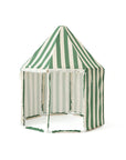 Green striped pavilion tent