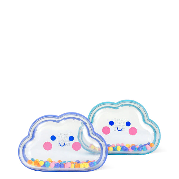 Bath Shakers Colourful Clouds, set de 2 hochets de bain transparents
