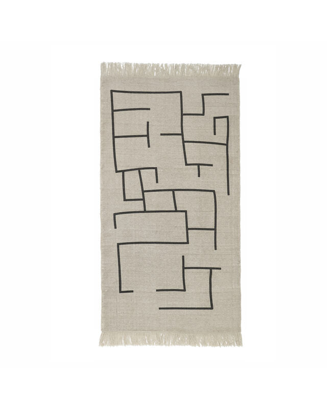 Grey geometric rug 90x130 cm
